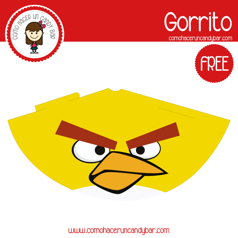 imprimible gorro angry birds 2 para descargar gratis