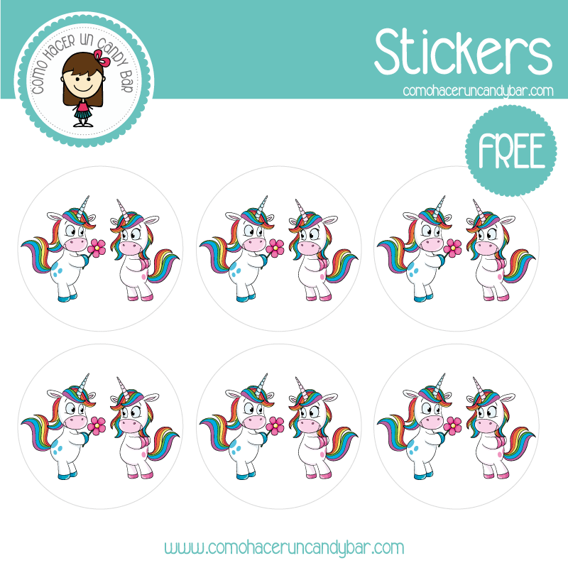 stickers unicornio flor amor para descargar gratis