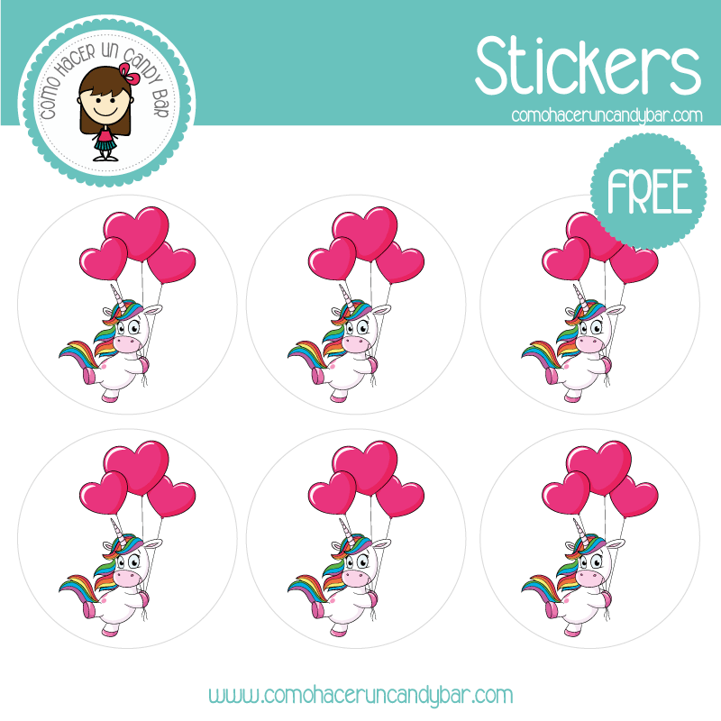 stickers unicornio amor y amistad para descargar gratis