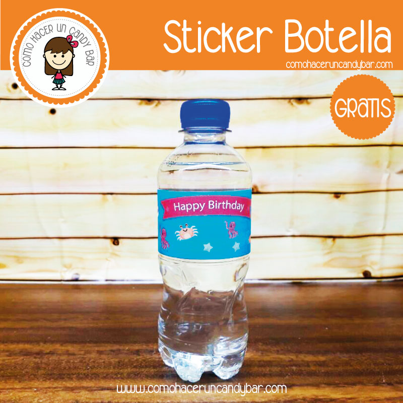 Imprimible Stickers para botella de mar para descargar gratis