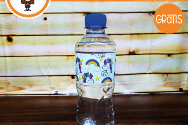Imprimible Stickers para botella de unicornio para descargar gratis