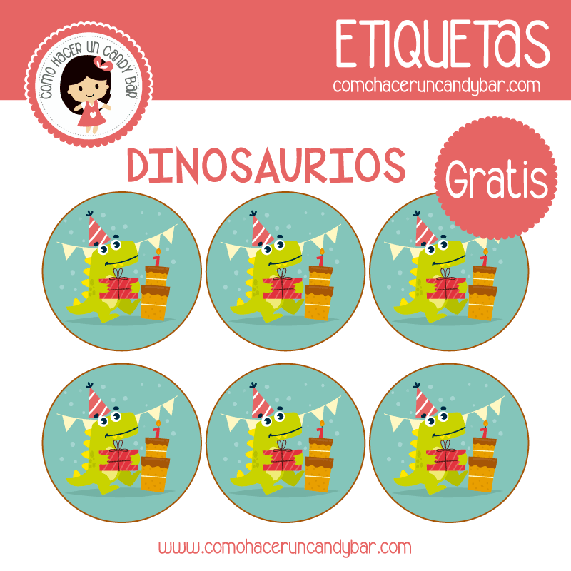 imprimibles gratis Etiquetas gratis de Dinosaurios