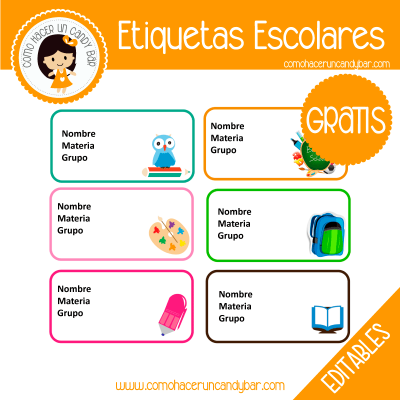 Blog de imprimibles gratis para tu fiesta - Etiquetas Escolares