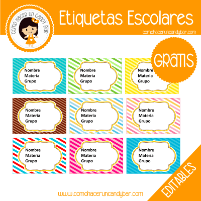 Blog de imprimibles gratis para tu fiesta - Etiquetas Escolares