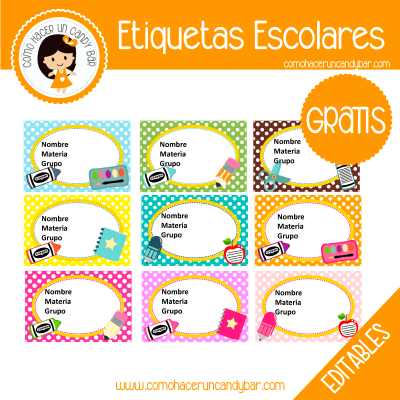 Blog de imprimibles gratis para tu fiesta - Etiquetas Escolares