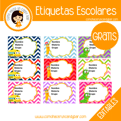 Blog de imprimibles gratis para tu fiesta - Etiquetas Escolares